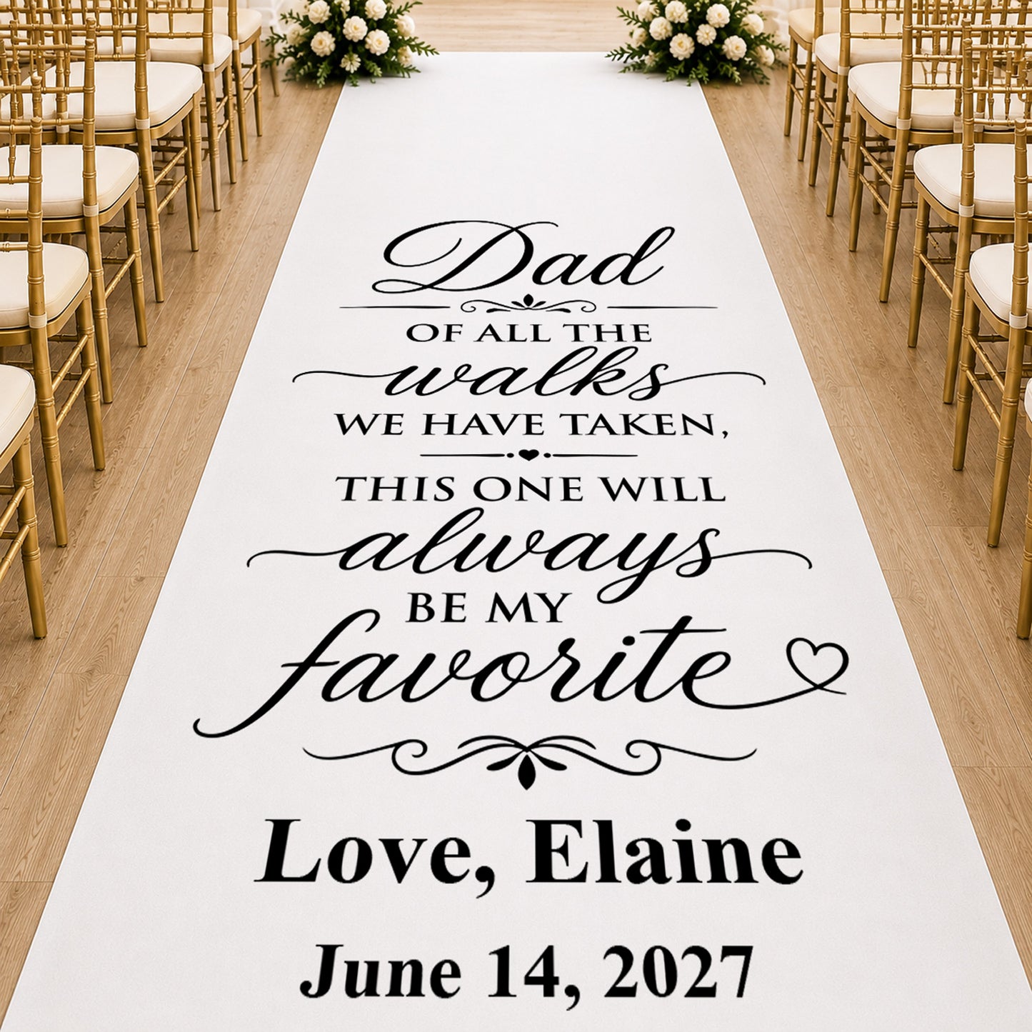 Dad Of All the Walks Personalized Wedding Aisle Runner