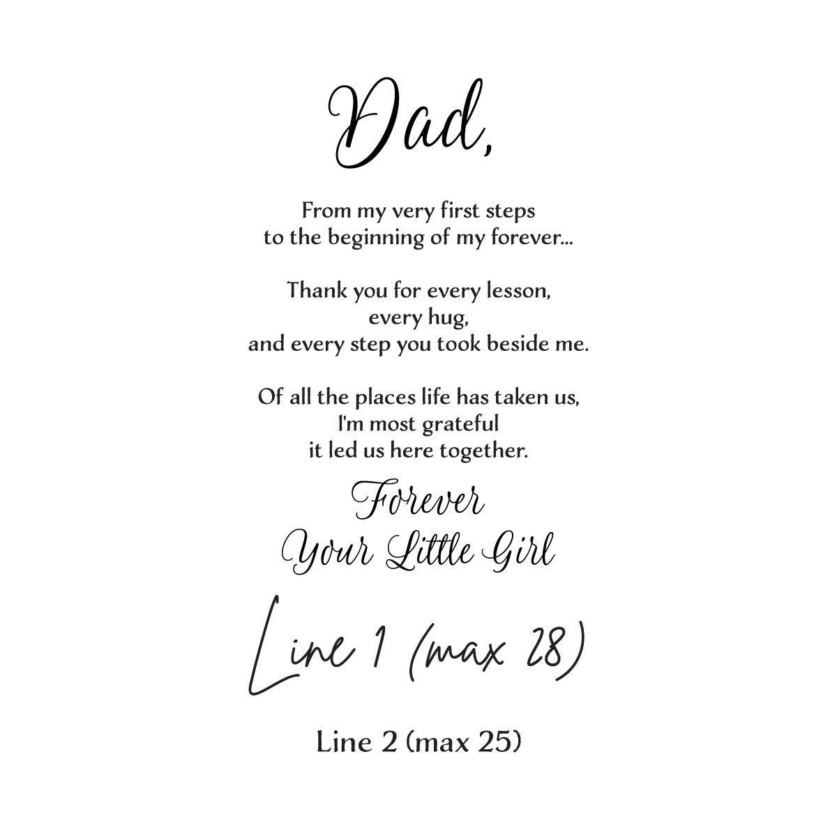 Dad From My First Steps to My Forever Personalized Wedding Aisle Runner