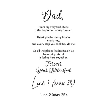 Dad From My First Steps to My Forever Personalized Wedding Aisle Runner