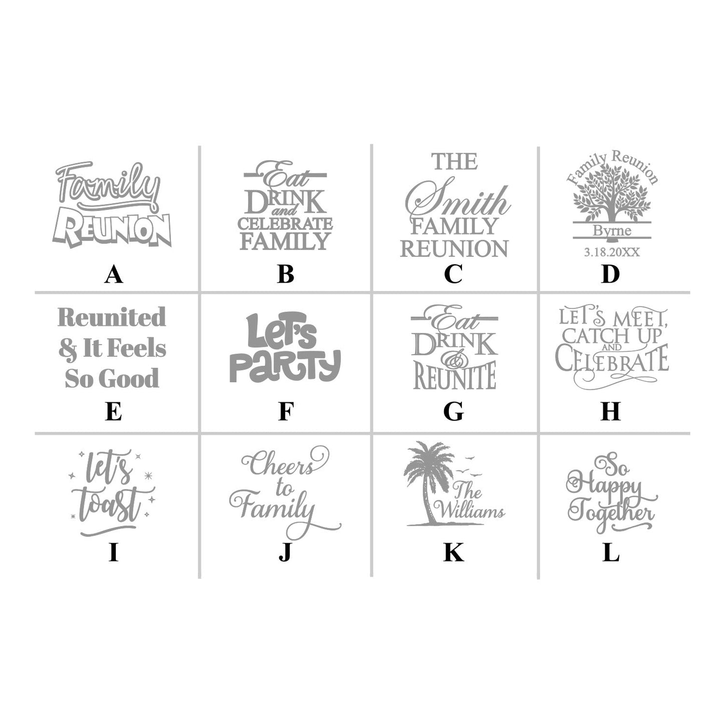 Family Reunion Personalized Loop Sanitizer Labels (Set of 20)