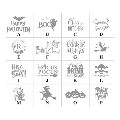 Halloween Personalized Mason Glass Mug (Set of 18)