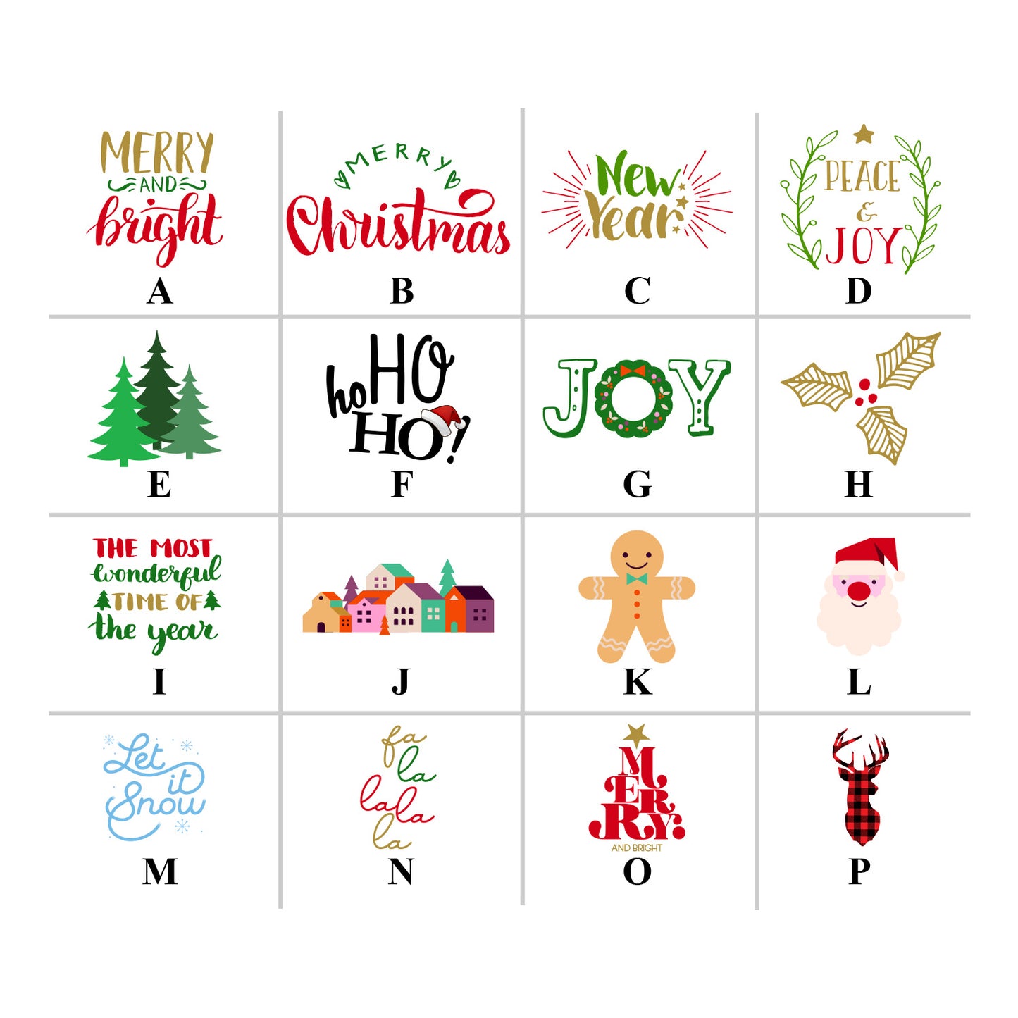 Holiday Christmas Personalized Playing Cards (Set of 12)