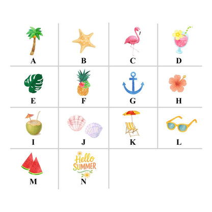 Beach Summer Personalized Loop Sanitizer Labels (Set of 20)