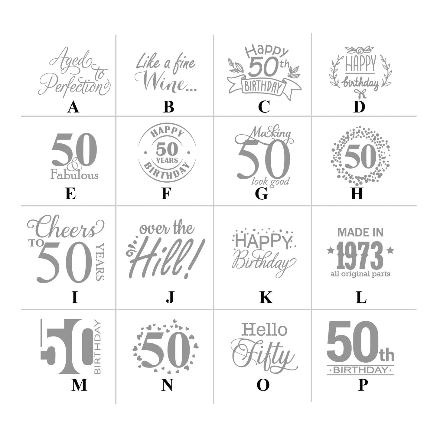 50th Birthday Personalized Votive Shot Glass (Set of 24)