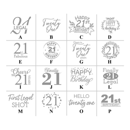21st Birthday Personalized Kisses & Reese's Candy Labels (Set of 100)