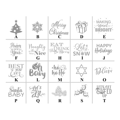 Holiday Personalized Pint Beer Glass (Set of 18)