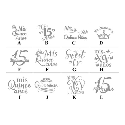 Quinceañera Personalized Mason Glass Mug (Set of 18)