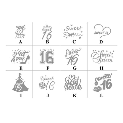 Sweet 16 Personalized Wine Labels (Set of 12)