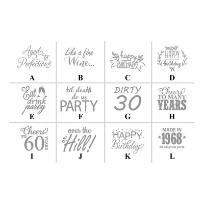 Adult Birthday Personalized Whiskey Rocks Glass (Set of 24)