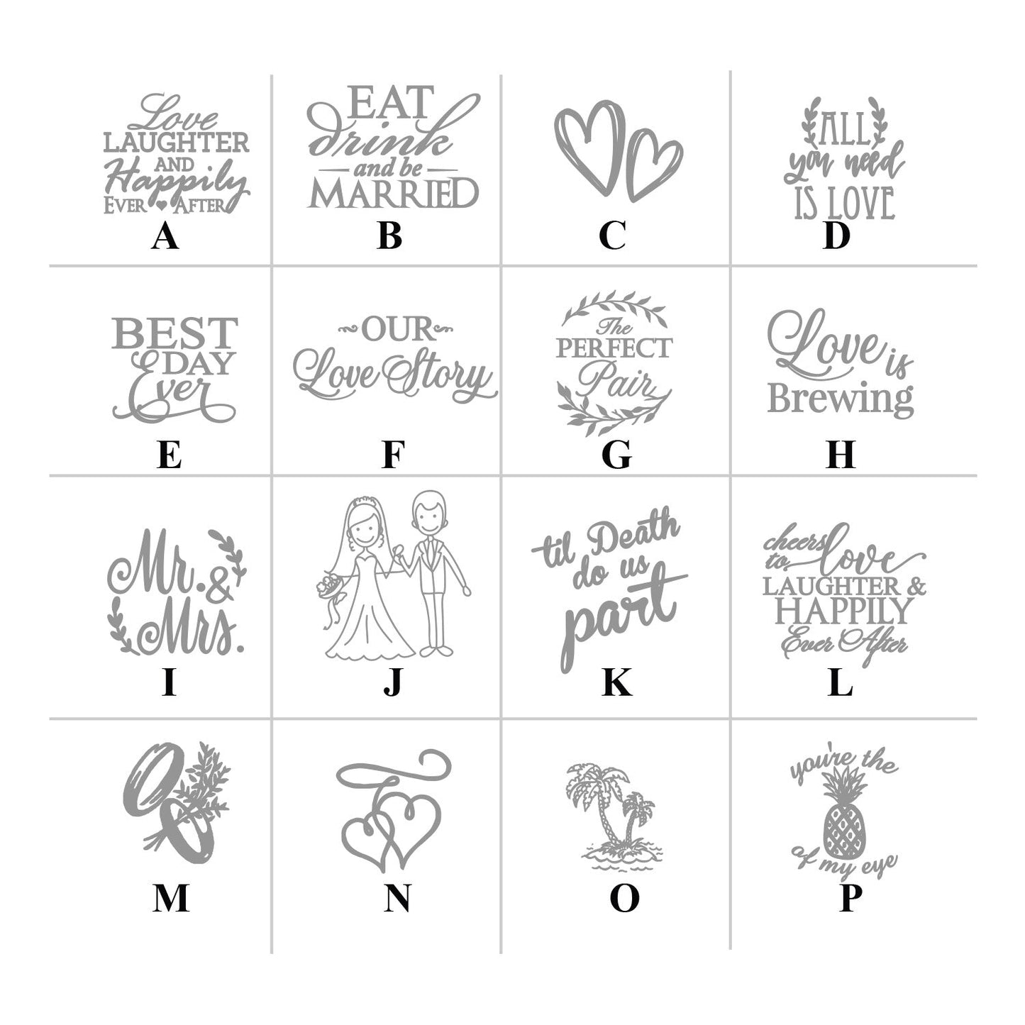 Wedding Personalized Kisses & Reese's Candy Labels (Set of 100)