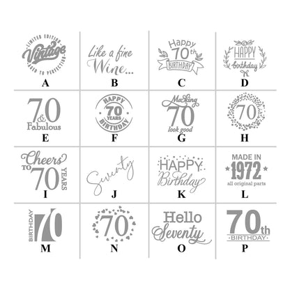 70th Birthday Personalized Kisses & Reese's Candy Labels (Set of 100)