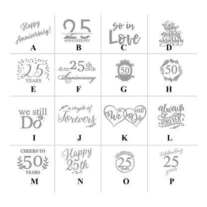 Anniversary Personalized Clear Glass Coffee Mug (Set of 18)