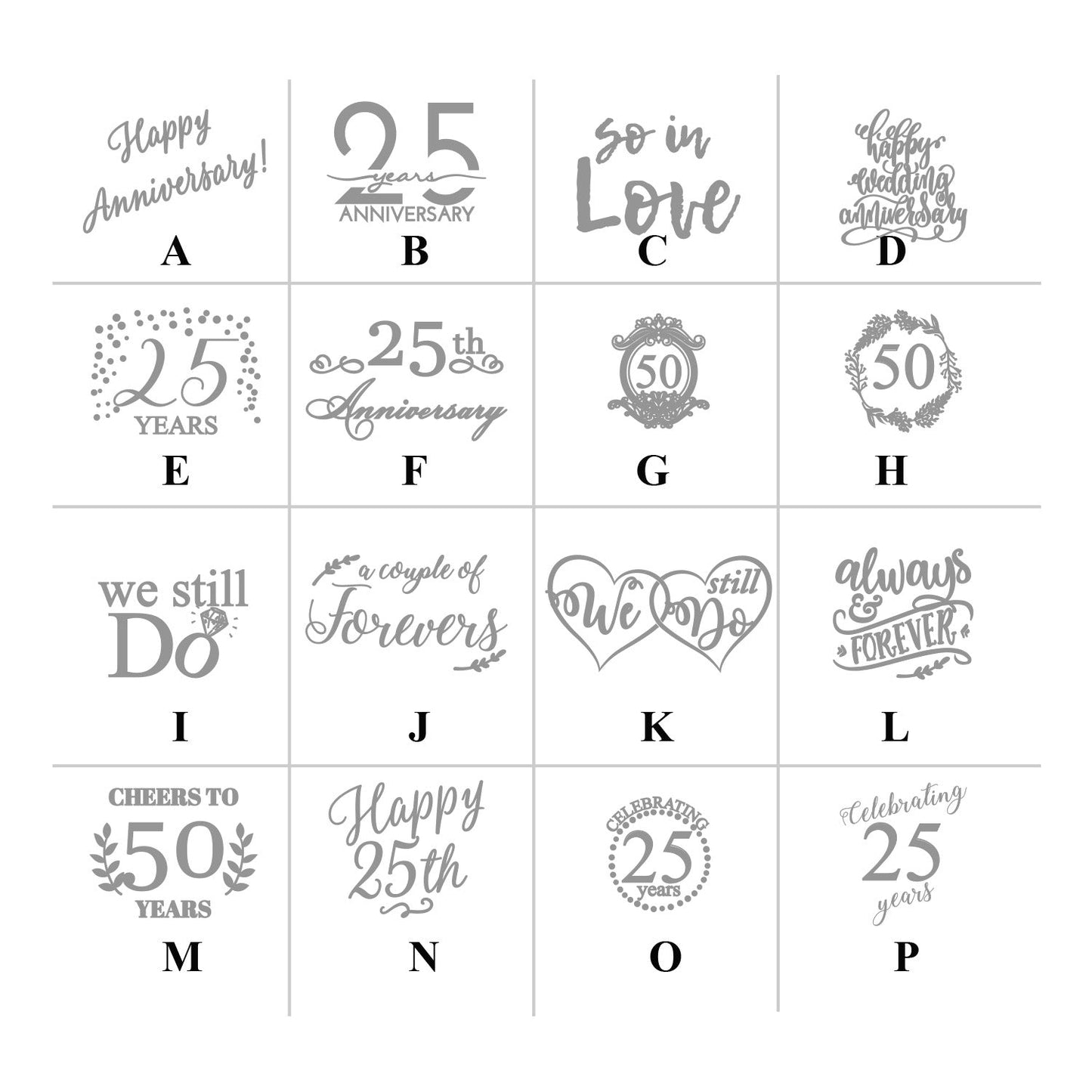 Anniversary Personalized Water Bottle Labels (Set of 12)