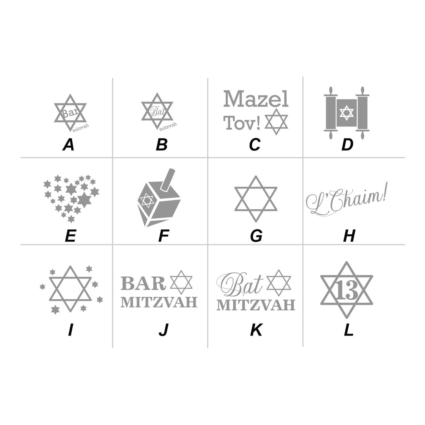 Bar/Bat Mitzvah Personalized Kisses & Reese's Candy Labels (Set of 100)