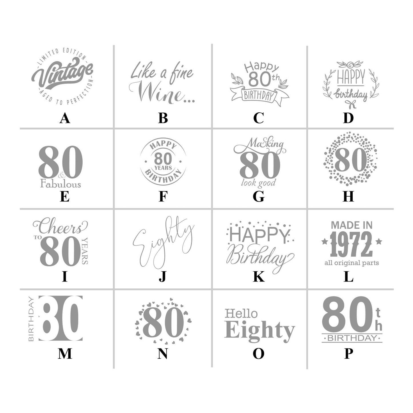 80th Birthday Personalized Loop Sanitizer Labels (Set of 20)