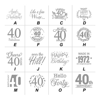 40th Birthday Personalized Kisses & Reese's Candy Labels (Set of 100)