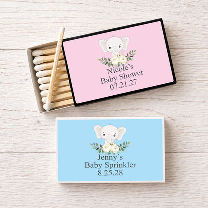 Baby Elephant Personalized Matches (Set of 50)