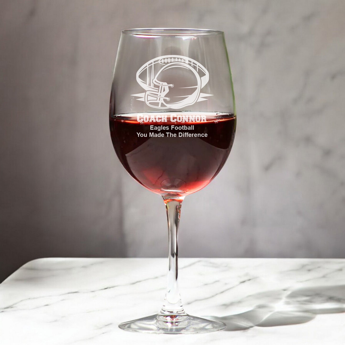 Football Personalized Wine Glass