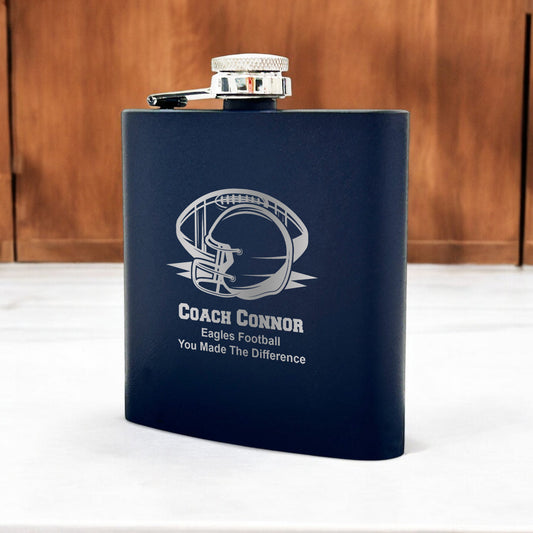 Football Personalized Metal Flask