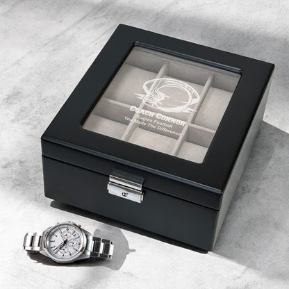 Football Personalized Wooden 6-Slot Watch Box