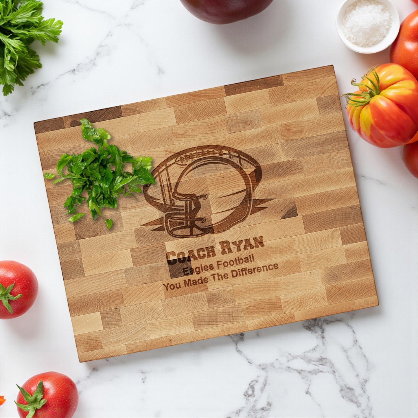 Football Personalized Butcher Block Cutting Board