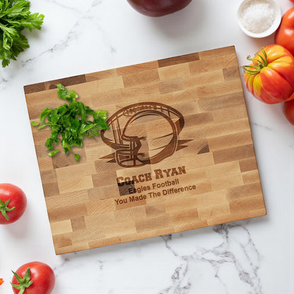 Football Personalized Butcher Block Cutting Board