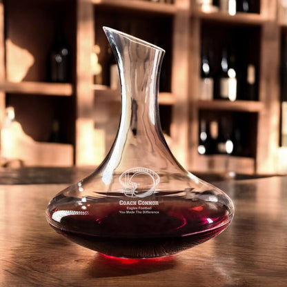 Football Personalized Wine Decanter with Wine Glass Set
