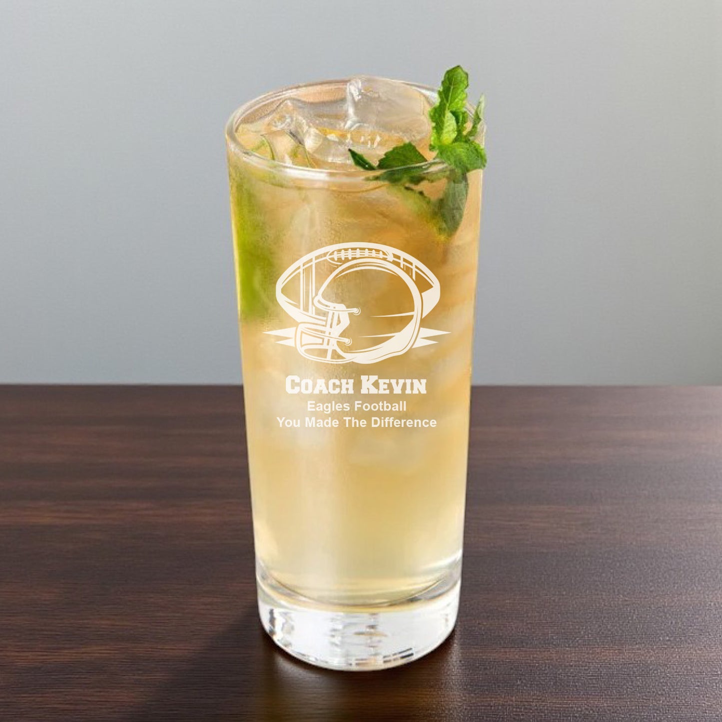 Football Engraved Highball Glass