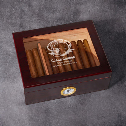 Football Personalized Cigar Humidor 50 Count