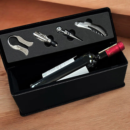 Football Personalized Leather Wine Bottle Accessory Gift Box
