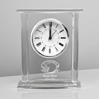 Football Personalized Glass Square Clock