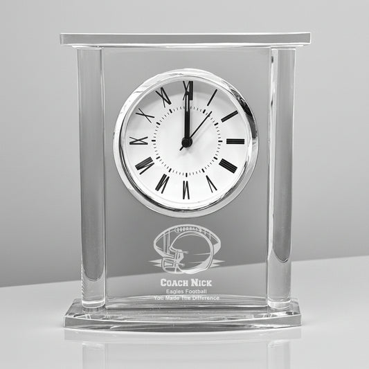 Football Personalized Glass Square Clock