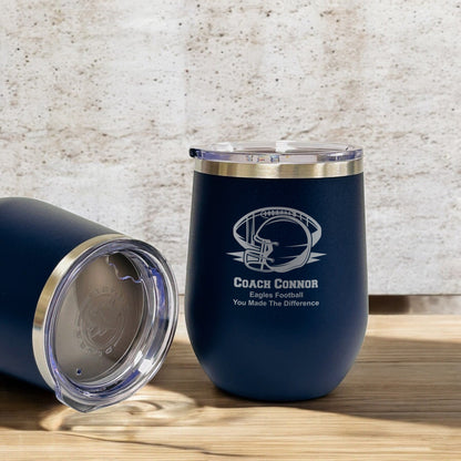 Football Personalized 12 oz Stemless Wine Cup