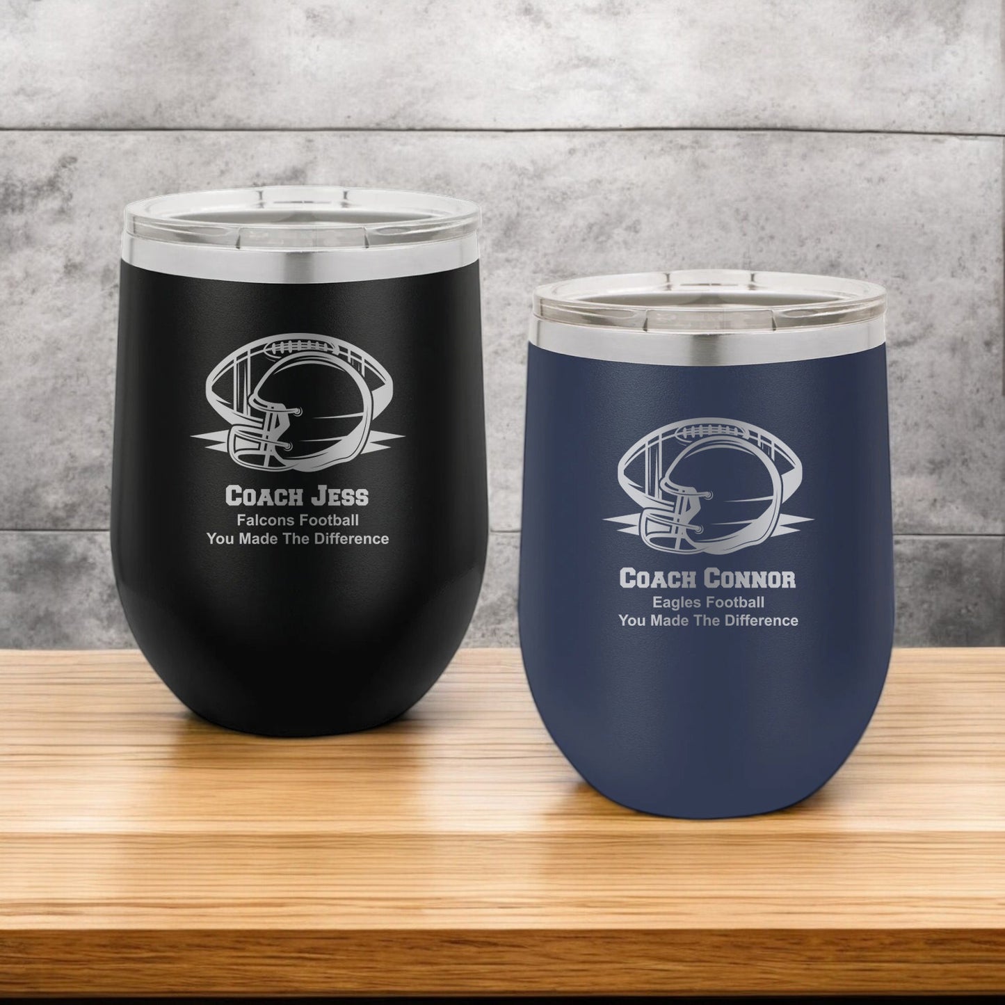Football Personalized 12 oz Stemless Wine Cup