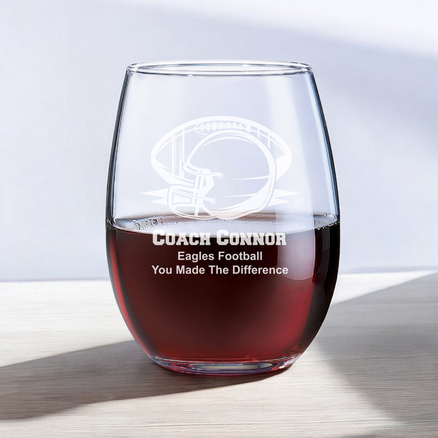 Football Personalized Wine Glass