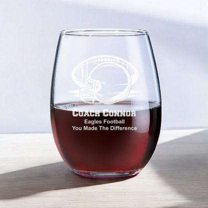 Football Personalized Wine Glass