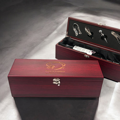 Football Personalized Wine Gift Box Set