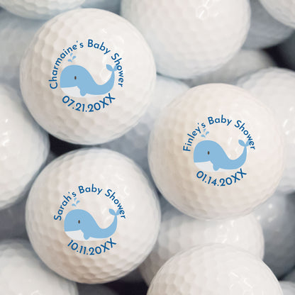 Baby Whale Baby Shower Personalized Printed Golf Balls