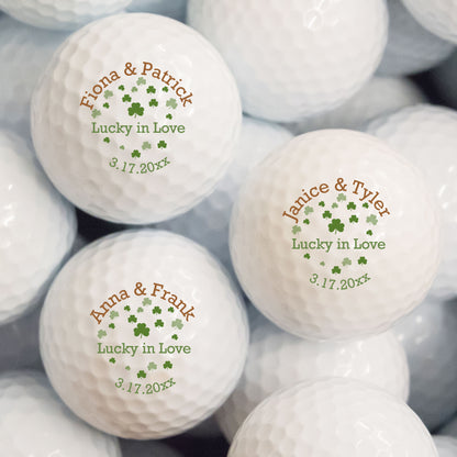 Irish Shamrock Confetti Personalized Printed Golf Balls