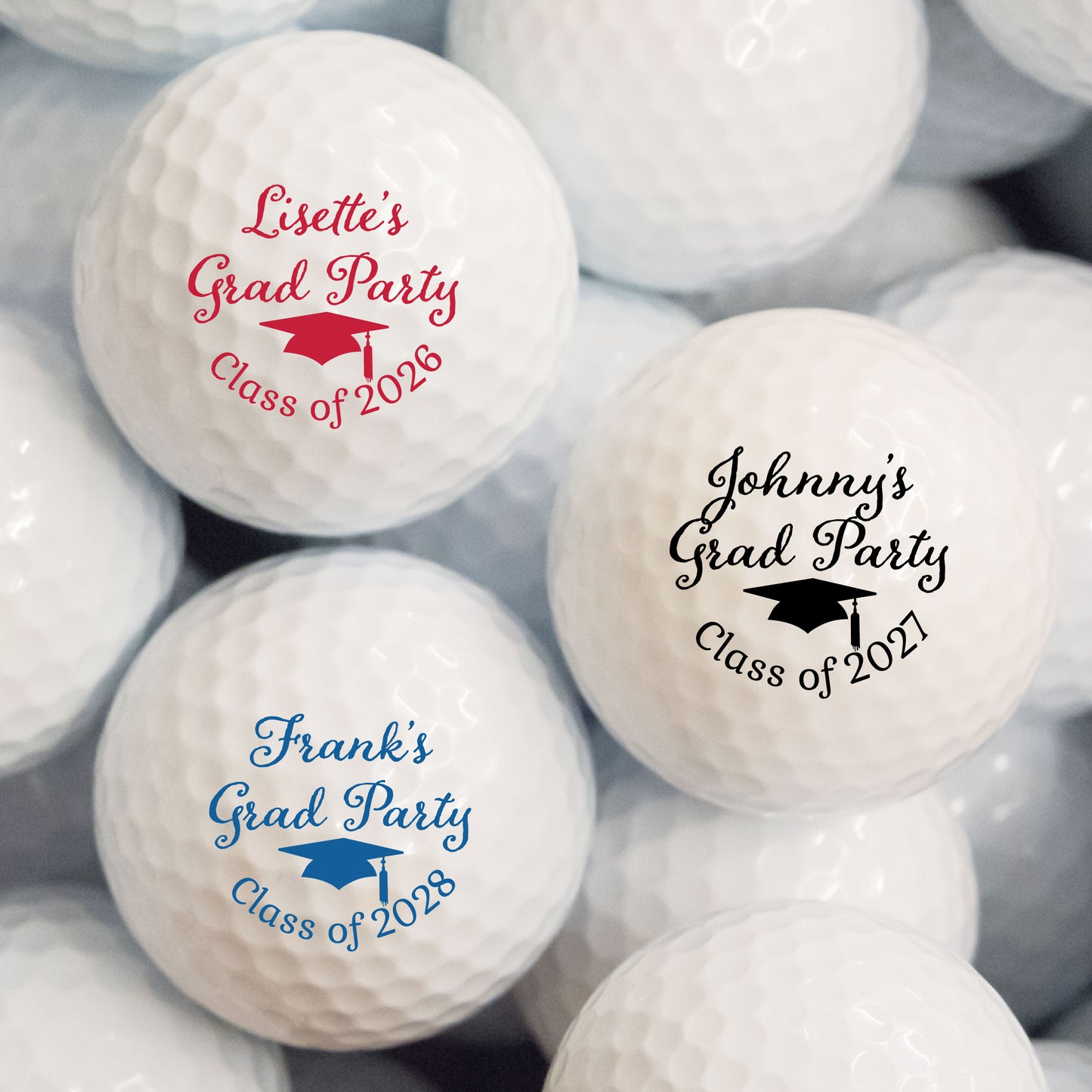 Graduation Cap Personalized Printed Golf Balls