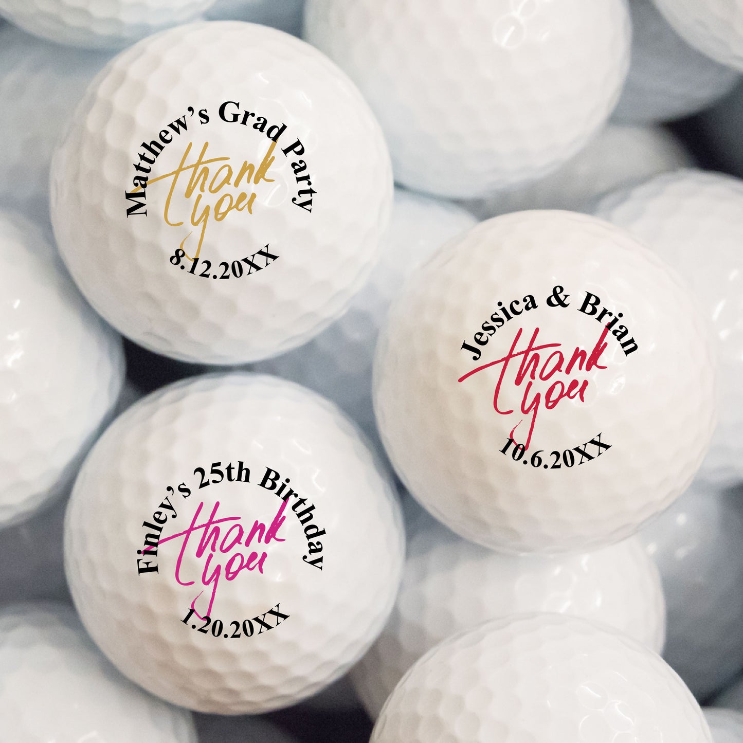 Thank You Personalized Printed Golf Balls
