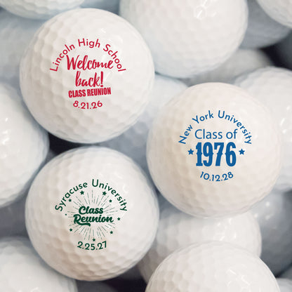 Class Reunion Personalized Printed Golf Balls