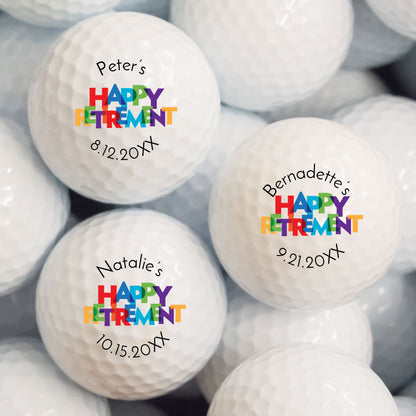 Happy Retirement Personalized Printed Golf Balls