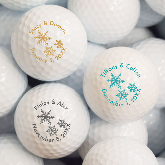 Snowflakes Personalized Printed Golf Balls