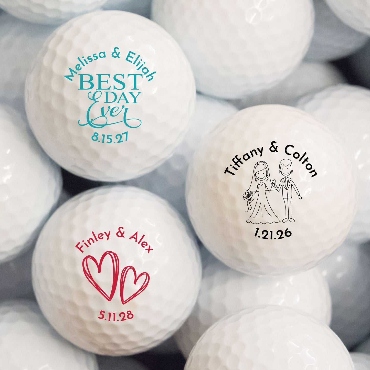 Wedding Personalized Printed Golf Balls