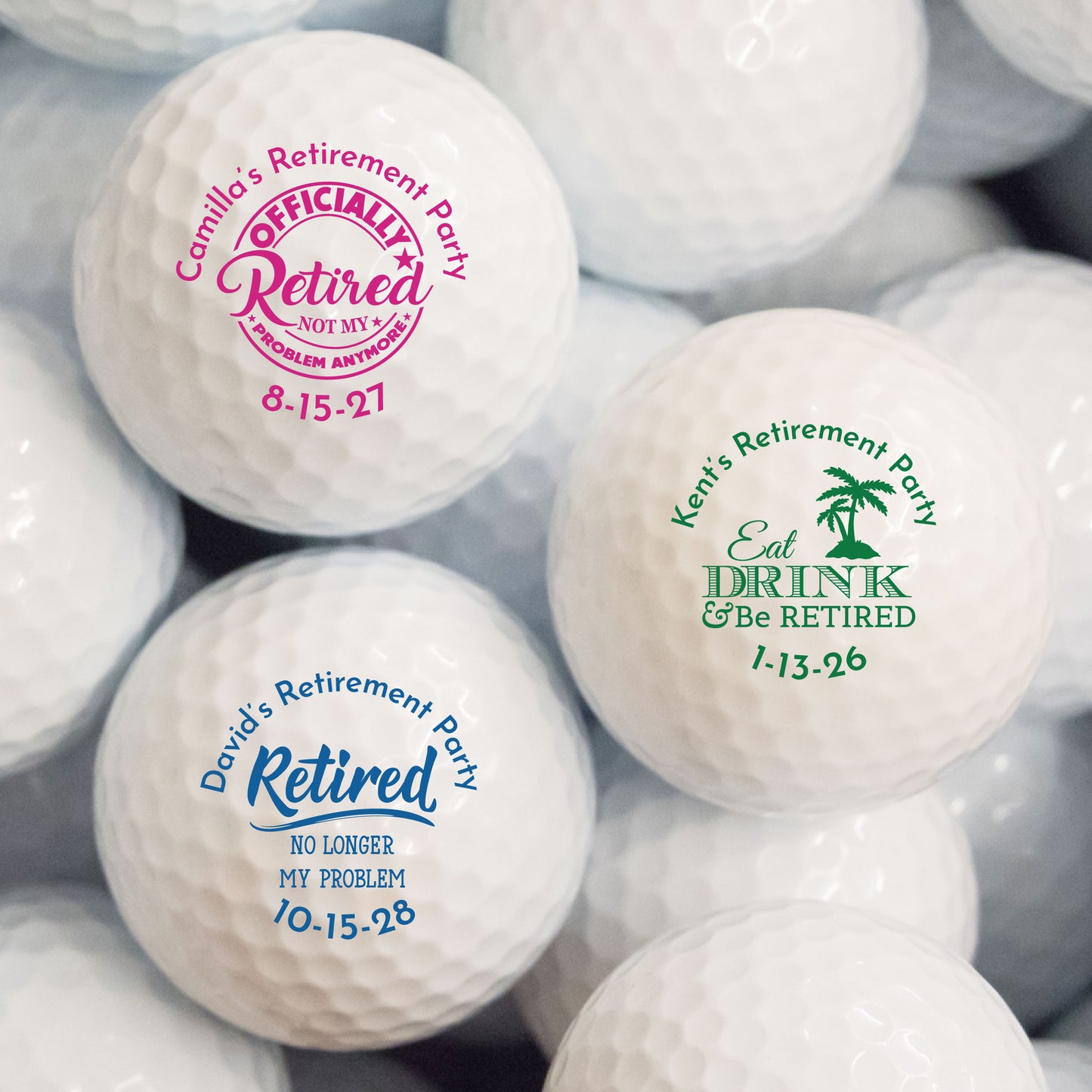 Retirement Personalized Printed Golf Balls