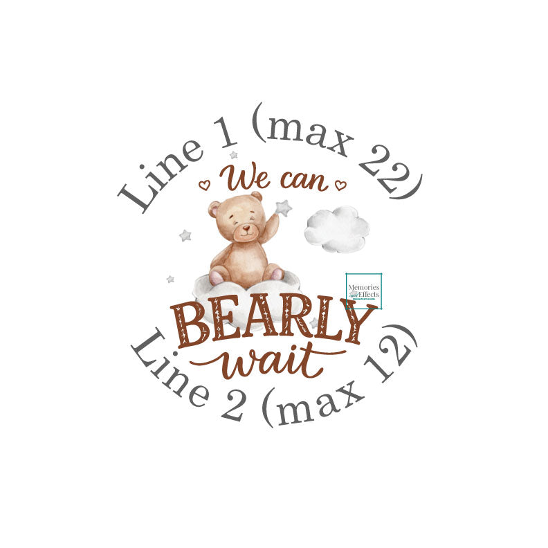 We Can Bearly Wait Baby Shower Personalized Printed Golf Balls