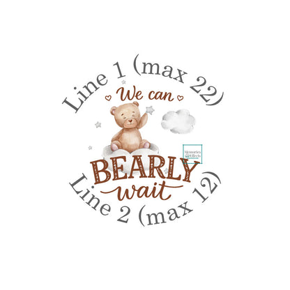 We Can Bearly Wait Baby Shower Personalized Printed Golf Balls