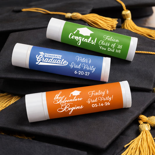 Graduation Personalized Lip Balm Favors (Set of 12)