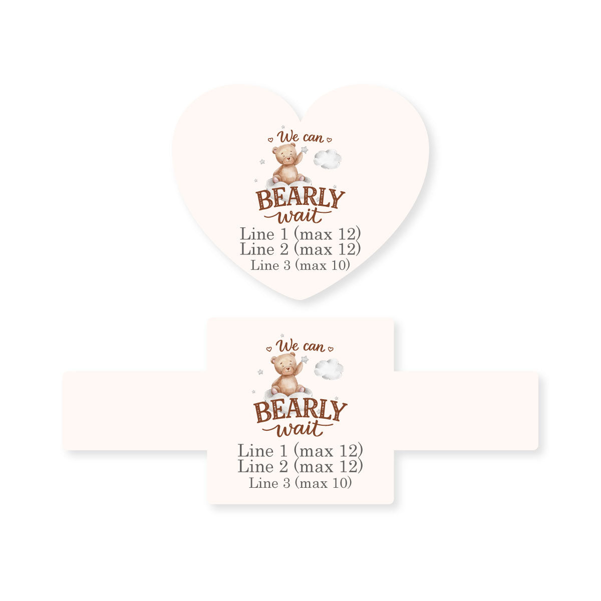 We Can Bearly Wait Personalized Favor Box (Set of 10)